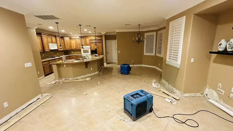 An Inglewood, CA home with drying equipment set up